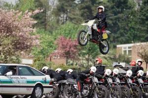 Images Dated 4th May 1990: Royal Signals White Helmet Motorcycle Display Team. May 1990