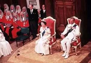 Royal Silver Jubilee Tour 1977 The Queen and Prince Philip at the State Opening of