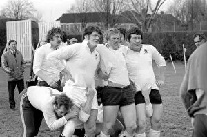 Rugby: England Training at Roehampton. March 1978 78-1364-008