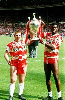 Sportswear Gallery: Rugby League Cup Final Wigan v Castleford : Andy Gregory & Martin Offiah