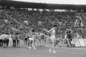 Runners after finish of Men's 800 metres event final at the 1980 Summer Olympics in Runners after finish of Men's 800 metres event final at the 1980 Summer Olympics in