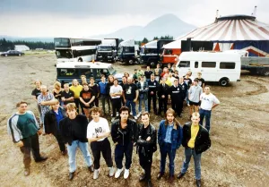 Runrig music groups August 1991 Donnie Munro and band members crew Runrig music groups August 1991 Donnie Munro and band members crew