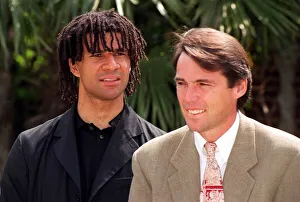 Ruud Gullit Chelsea FC with Alan Hansen BBC TV presenter Ruud Gullit Chelsea FC with Alan Hansen BBC TV presenter