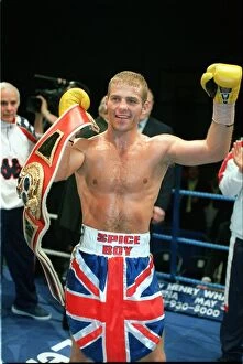 Images Dated 1st January 1990: Ryan Rhodes boxer celebrates winning an IBF Intercontinental title