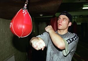 Images Dated 6th March 1997: Ryan Rhodes British Boxing Champion Training On Punch Ball