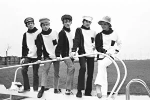 Archiveids Gallery: The Sabre Autumn Collection of Mens knitwear being modelled by rock group The Small