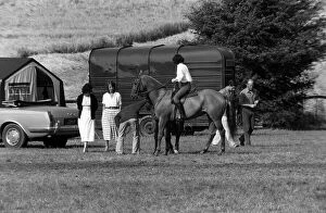 Images Dated 8th August 1979: Sabrina Guinness with Prince Charles August 1979 at Midhurst stables