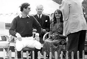 Images Dated 1st August 1979: Sabrina Guinness and Prince Charles at polo match - August 1979 -----