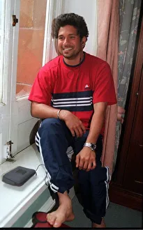 Sachin Tendulkar Indian opening batsman June 1999 in his hotel room before Sachin Tendulkar Indian opening batsman June 1999 in his hotel room before