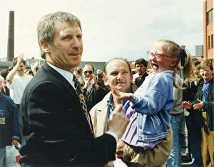 Images Dated 1st May 1991: Sacked Celtic manager Billy McNeill pictured outside Parkhead Stadium with Celtic