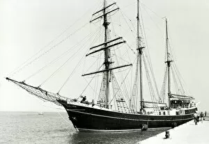 The sailing ship Eolus seen here arriving at Portsmouth at the beginning of her around