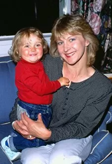 Sally McNair tv presenter May 1989 with her daughter Abbie