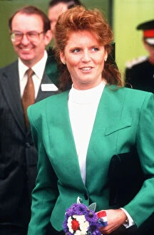 Sarah ferguson on a visit to the superhanger at the imperial war museum