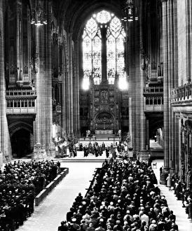 The scene inside Liverpool Anglican Cathedral where a service was held to commemorate The scene inside Liverpool Anglican Cathedral where a service was held to commemorate