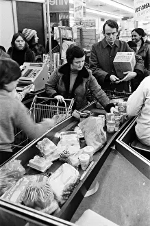 Scenes inside a Tesco supermarket. 5th January 1979 Scenes inside a Tesco supermarket. 5th January 1979
