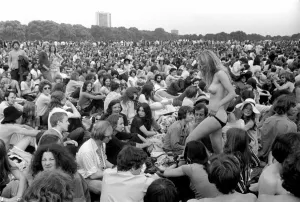 Scenes at the Pop Concert held in Hyde Park, of a young girl (blonde Scenes at the Pop Concert held in Hyde Park, of a young girl (blonde