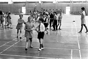 Images Dated 3rd June 1970: School children take part in an end of school year dance at the Lightfoot Stadium in