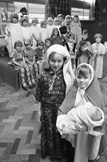 Schoolchildren play out the Nativity during their Festival of Christmas. December 1982 Schoolchildren play out the Nativity during their Festival of Christmas. December 1982