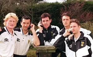 Images Dated 22nd April 1998: Scotland football players left to right: Colin Hendry, Colin Calderwood, David Weir