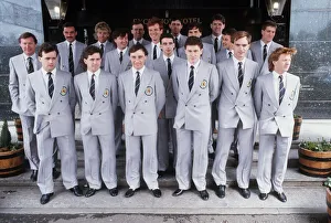 Scotland football team, led by manager Alex Ferguson, photocall before leaving for World Scotland football team, led by manager Alex Ferguson, photocall before leaving for World