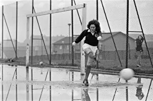 Images Dated 17th January 1975: Scotland Ladies football star Edna Neillis has been informed by the Ladies Football