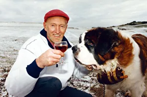 Scottish mountaineer Hamish MacInnes with Hamilton the St Bernard dog. Circa 1992 Scottish mountaineer Hamish MacInnes with Hamilton the St Bernard dog. Circa 1992