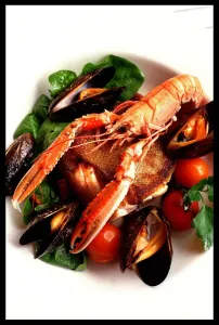 Seafood at Sweet Melinda's Restaurant May 1998 Marchmont, Edinburgh Seafood at Sweet Melinda's Restaurant May 1998 Marchmont, Edinburgh