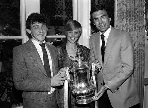 Images Dated 12th May 1980: Seventeen years old Paul Allen poses with the FA Cup with Trevor Brooking
