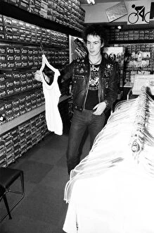 The Sex Pistols in Eindhoven, Holland. Sid Vicious shopping