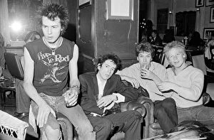 Images Dated 1st May 1977: Sex Pistols punk rock band seen here in a London Pub Circa 1976 Left is Sid