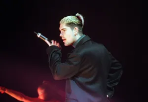Shane Lynch of pop group Boyzone December 1999 singer singing performing at the SSEC in Shane Lynch of pop group Boyzone December 1999 singer singing performing at the SSEC in