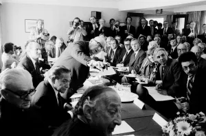Images Dated 10th September 1981: Shareholders meeting ofthe Associated Communications master company in London