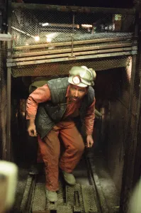 The last shift at Cotgrave Colliery, returns to the surface. Circa 1992 The last shift at Cotgrave Colliery, returns to the surface. Circa 1992