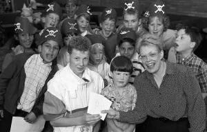 Images Dated 25th July 1988: Everything was ship-shape when two winners in the ALL YOURS Pirates Competition collected