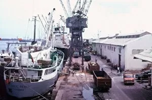 Luanda Collection: Ships being loaded and unloaded at the port of Luanda in Angola, Africa Circa 1970