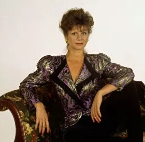 Shirin Taylor modelling purple jacket December 1990