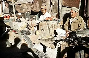 Shoemaker at work Quetta Pakistan