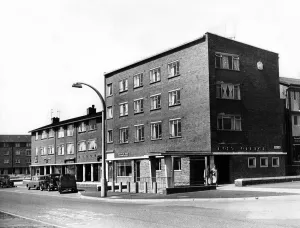 The shopping centre in Bewley Drive, Kirkby. 21st June 1956 The shopping centre in Bewley Drive, Kirkby. 21st June 1956