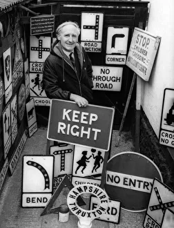 Signs of past times. Collecting road signs. March 1968 P017778 Signs of past times. Collecting road signs. March 1968 P017778