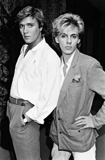 White Shirt Collection: Simon Le Bon (left) & Nick Rhodes (right) from music group Duran Duran, 20th July 1983