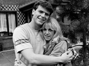 Simon O'Brien as Damon and Valerie Blake as Gail in 1986 from Brookside TV programme
