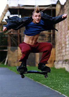 Simon Schofield on the new snakeboard on 30th August 1994 Simon Schofield on the new snakeboard on 30th August 1994