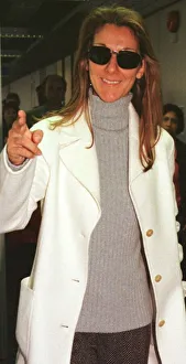 Singer Celine Dion at Heathrow Airport November 1998 arriving from from Los Angeles Singer Celine Dion at Heathrow Airport November 1998 arriving from from Los Angeles