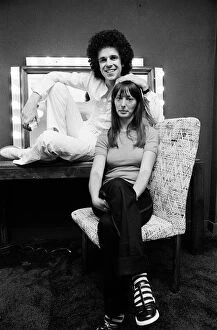 Images Dated 26th July 1977: Singer Leo Sayer and his wife Jan backstage at the Greek Theatre, Los Angeles, California