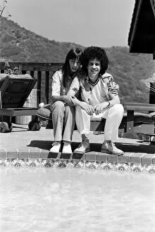 Images Dated 26th July 1977: Singer Leo Sayer and his wife Jan at home in Beverly Hills, California. 26th July 1977