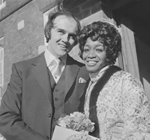 Singer Salena Jones seen here on her wedding day to 33 year old Pat Rogers at Southampton Singer Salena Jones seen here on her wedding day to 33 year old Pat Rogers at Southampton