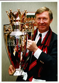 01478 Gallery: Sir Alex Ferguson with the Barclays Premiership Trophy - 1993