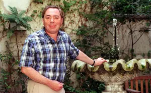 Sir Andrew Lloyd Webber in his garden August 1998 at his home in Eaton Square Sir Andrew Lloyd Webber in his garden August 1998 at his home in Eaton Square