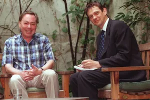 Sir Andrew Lloyd Webber and Matthew Wright August 1998 in his garden at his home in Sir Andrew Lloyd Webber and Matthew Wright August 1998 in his garden at his home in