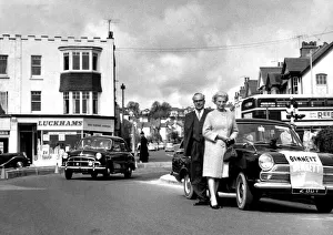 Sir Frederic Mackarness Bennett MP for Torquay seen here electioneering. 1st July 1955 Sir Frederic Mackarness Bennett MP for Torquay seen here electioneering. 1st July 1955